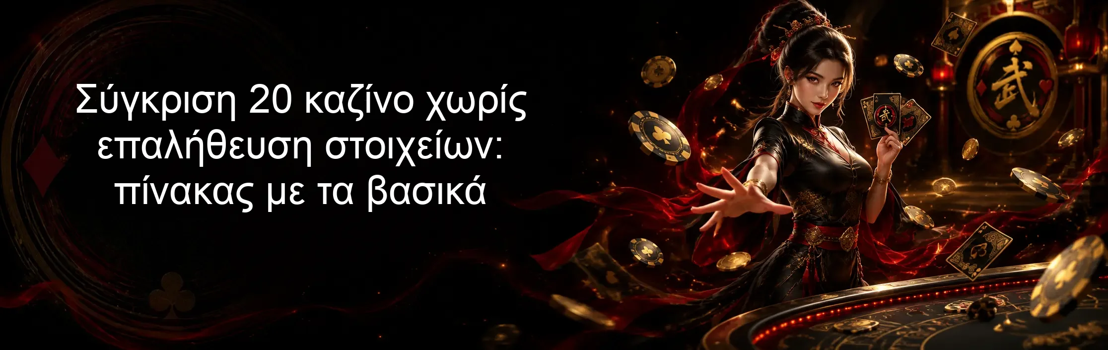 Σύγκριση 20 καζίνο χωρίς επαλήθευση στοιχείων: πίνακας με τα βασικά Σύγκριση 20 καζίνο χωρίς επαλήθευση στοιχείων: πίνακας με τα βασικά